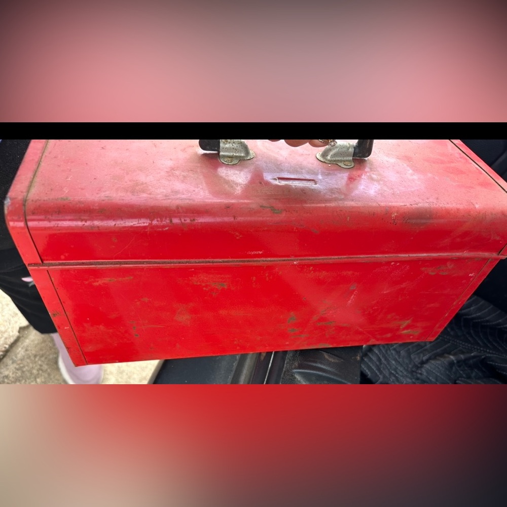 Vintage Sears Craftsman USA Red Metal Tool Box Handbox RARE HTF - Picture 3 of 3